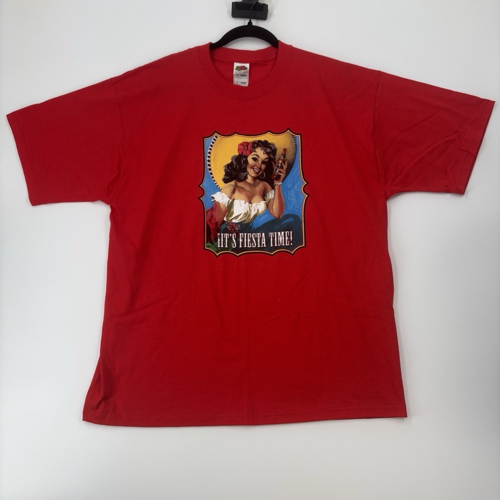 Ameristar Casino Men's XL Its Fiesta Time X Large Red Tee Party Shirt Missouri
